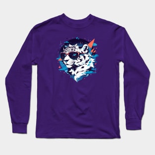 A fancy snow leopard ready for summer Long Sleeve T-Shirt